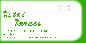 kitti karacs business card